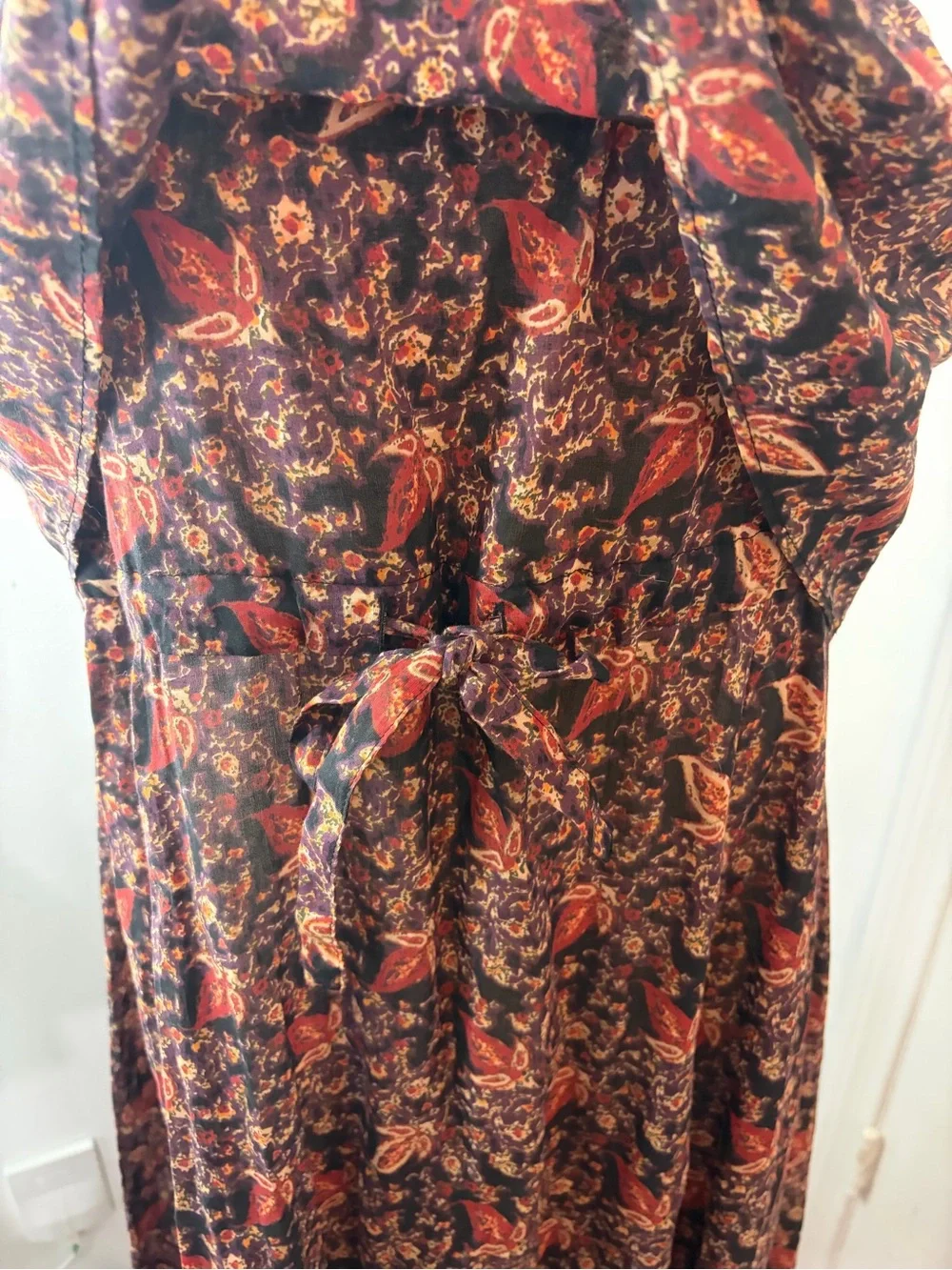 Free People Printed Rust and Brown Boho Tiered Maxi Dress